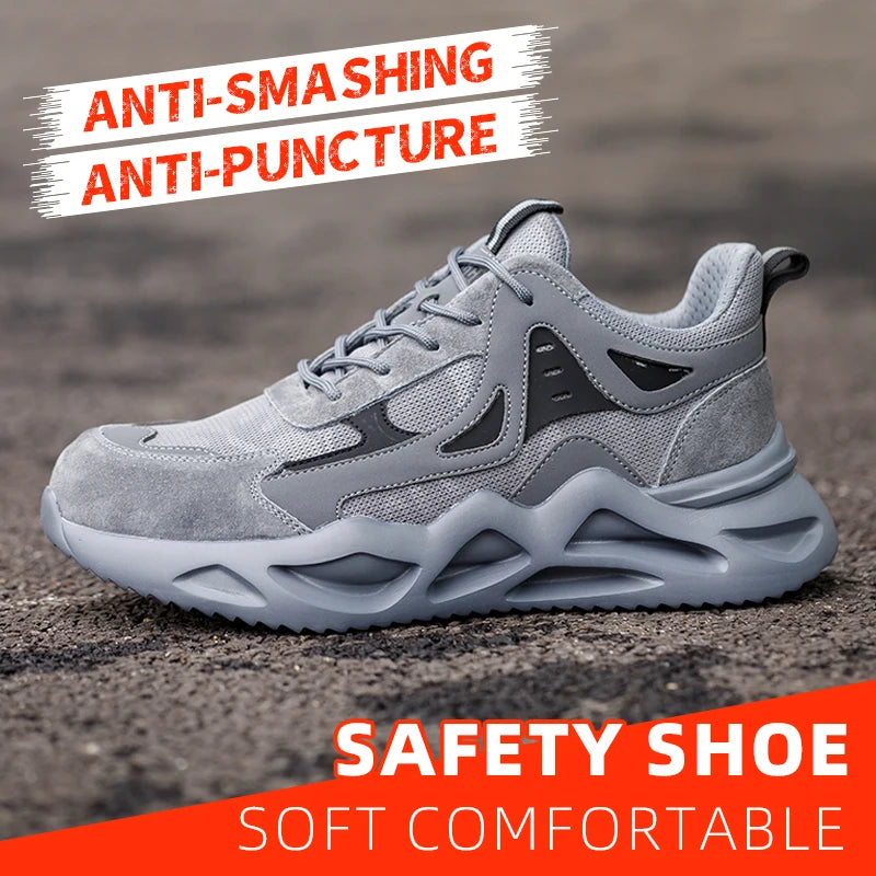 Men's Puncture Resistant Steel Toe Work Safety Shoes Non Slip