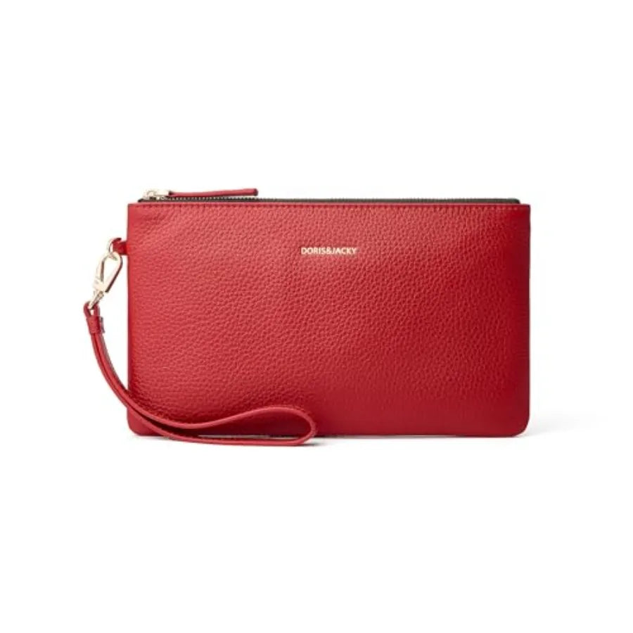 Doris and Jacky Leather Wristlet Clutch With RFID Blocking