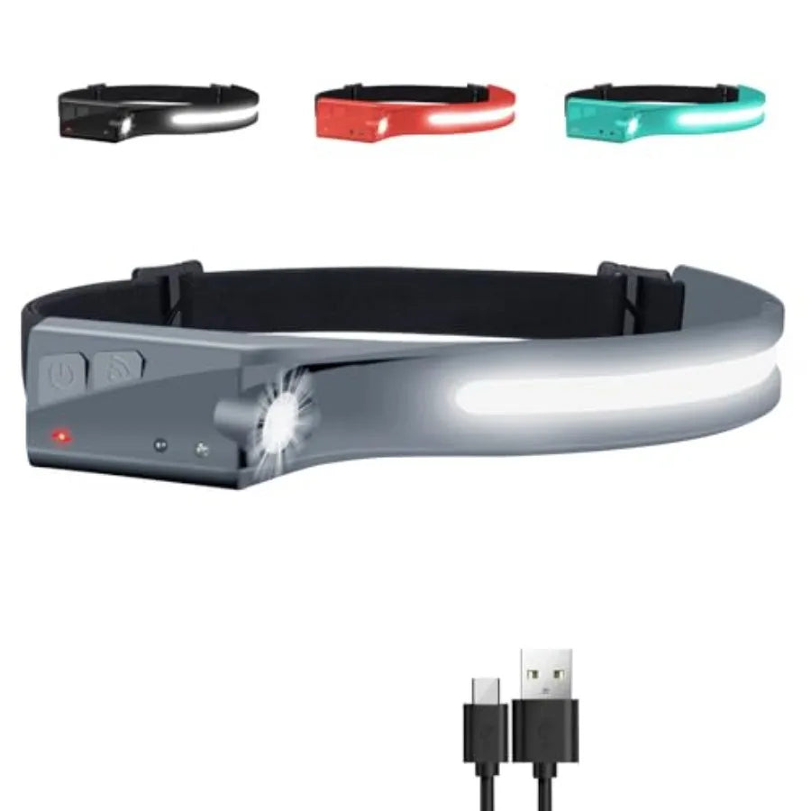 Rechargeable LED Headlamp, 1200 Lumens, 2 COB, 230 Wide Beam