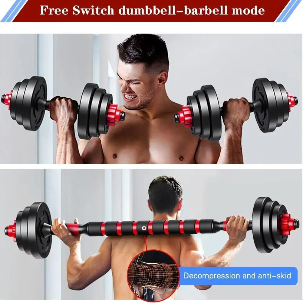2 In 1 Adjustable Dumbbell Barbell Set For Home Gym