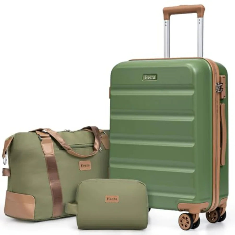 3-Piece ABS Luggage Set With Spinner Wheels And TSA Lock