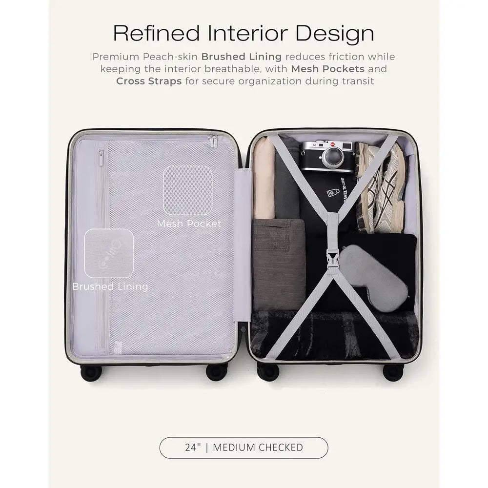 3-Piece Hardside Luggage Set With Spinner Wheels And TSA Lock