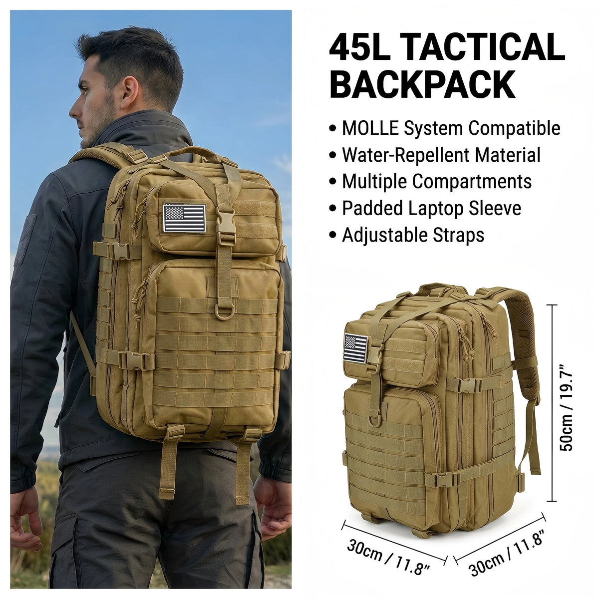 ReFire Gear Tactical Hunting Backpack Molle Webbing And Water Resistance