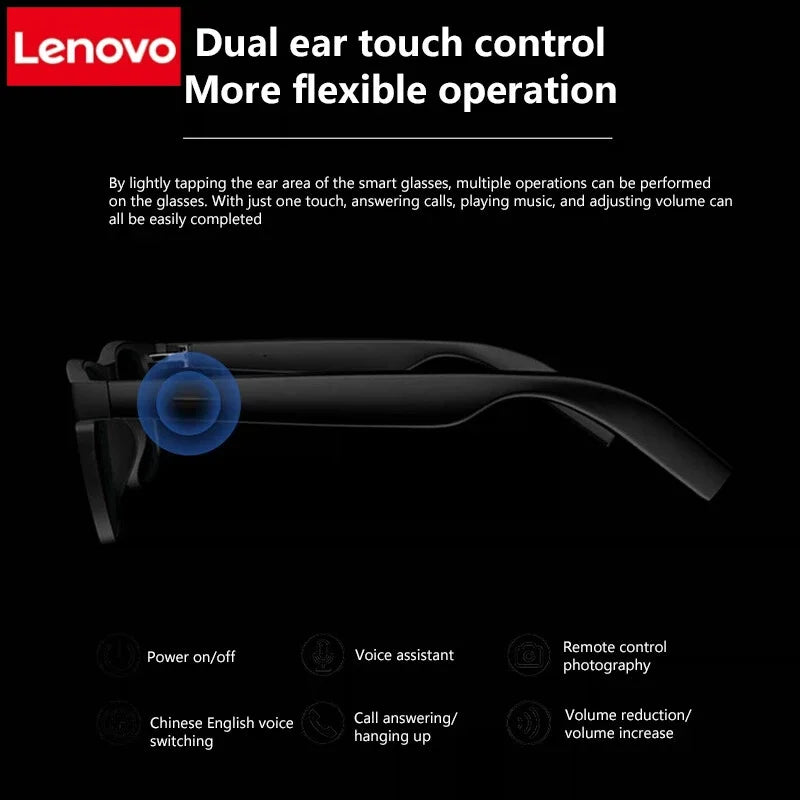 Lenovo Motorcycle Audio Sunglasses Unisex Outdoor Driving Eyewear