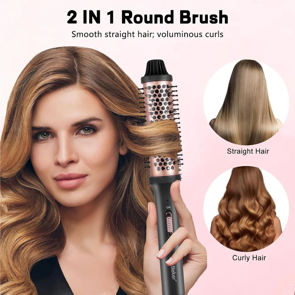 Hatteker Electric Hair Curling Comb With Heated Plush Roller