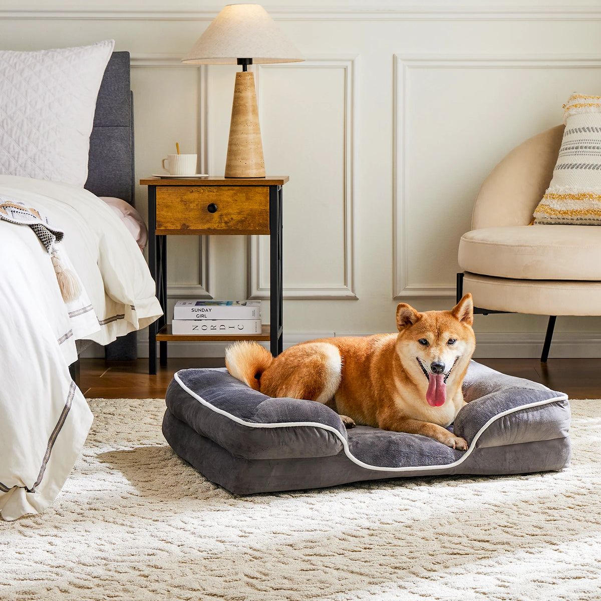 JHK Orthopedic Memory Foam Dog Bed With Removable Washable Cover