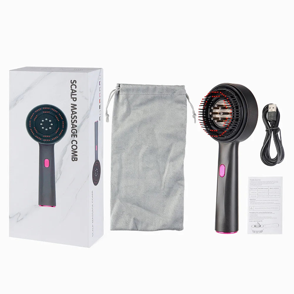 Foreverlily Electric Vibration Scalp Massage Comb With Light Therapy