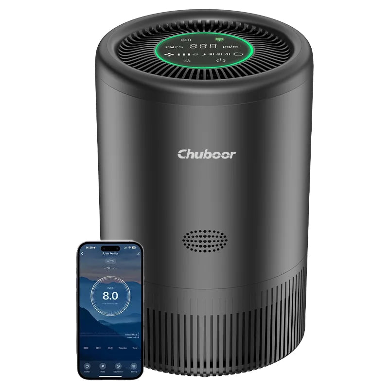 Chuboor Smart Air Purifier With App Control PM25 Monitor HEPA