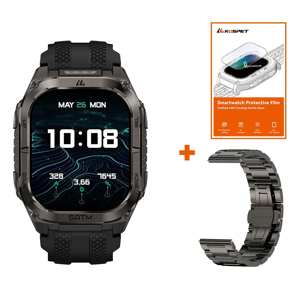 Kospe Tank M4C Rugged Smartwatch With GPS And Flashlight