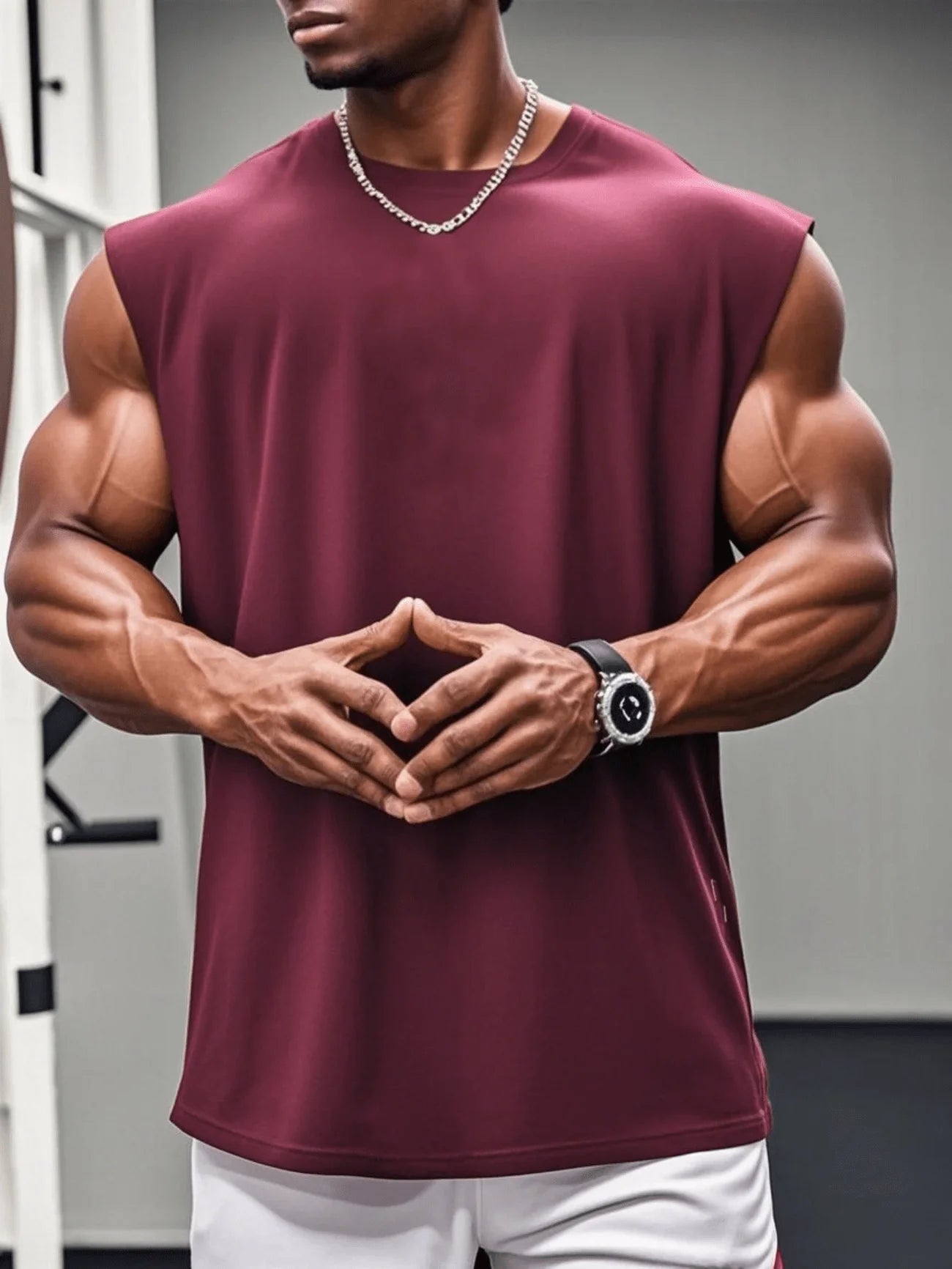 Men's Sleeveless Tank Top O Neck Casual Loose Fit Vest