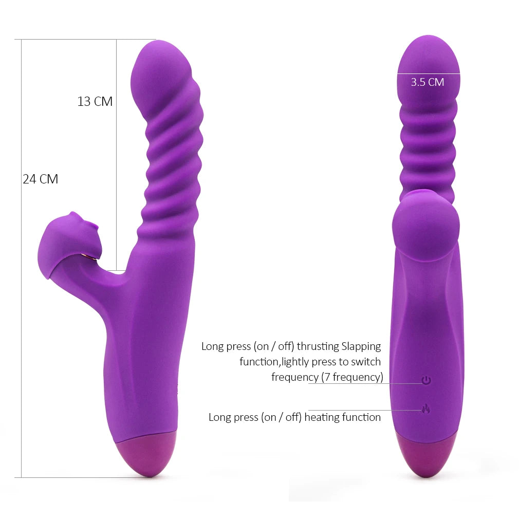 Vibrating Telescopic Flapping Clitoral Stimulator For Women