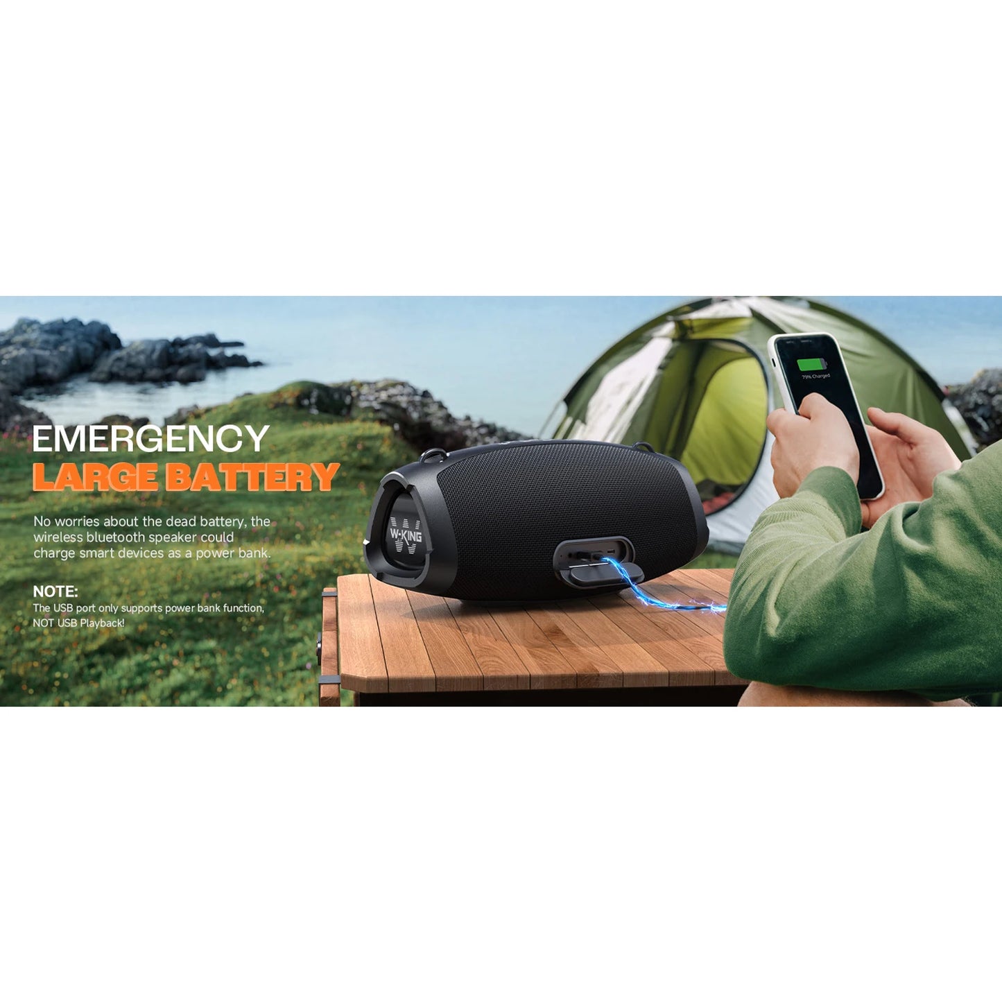 W-King X10 Portable Bluetooth Speaker 120W Waterproof IPX6