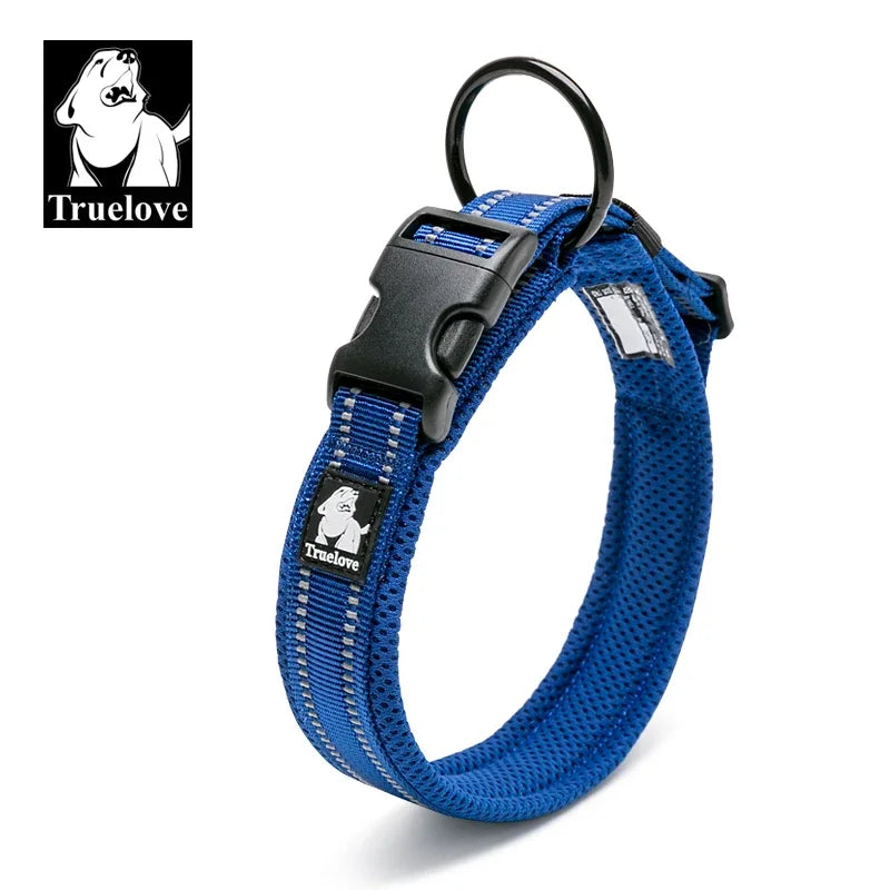 TrueLove Nylon Dog Collar Reflective Padded Adjustable Training