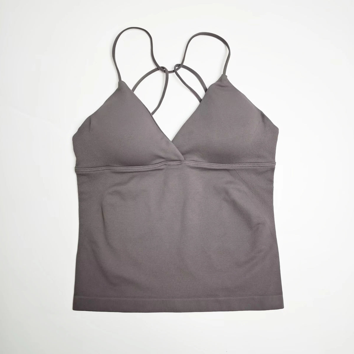 NCLAGEN Women's Seamless Twist Front Longline Yoga Workout Tank Top