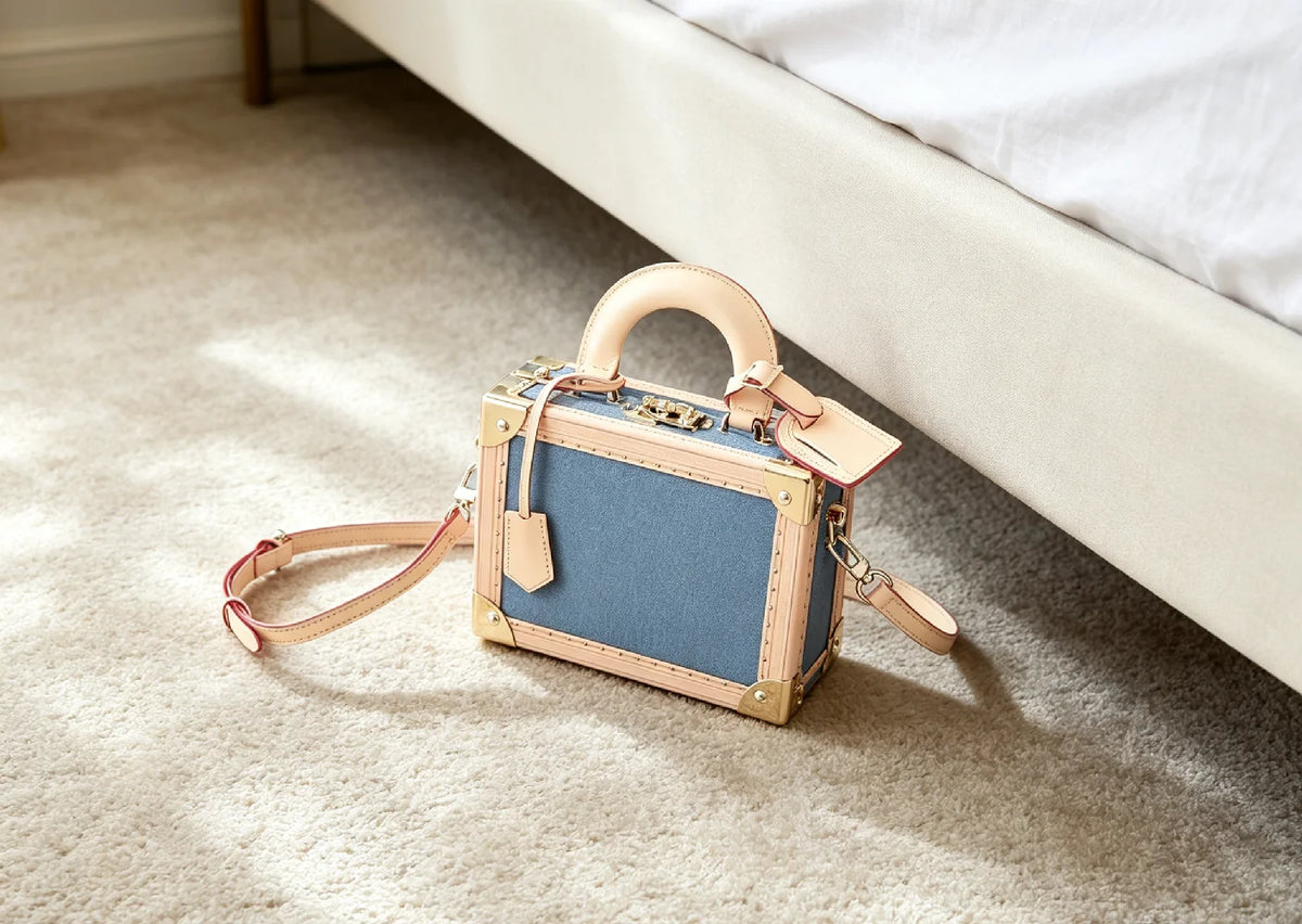 Structured Genuine Leather Women's Shoulder Bag With Detachable Strap