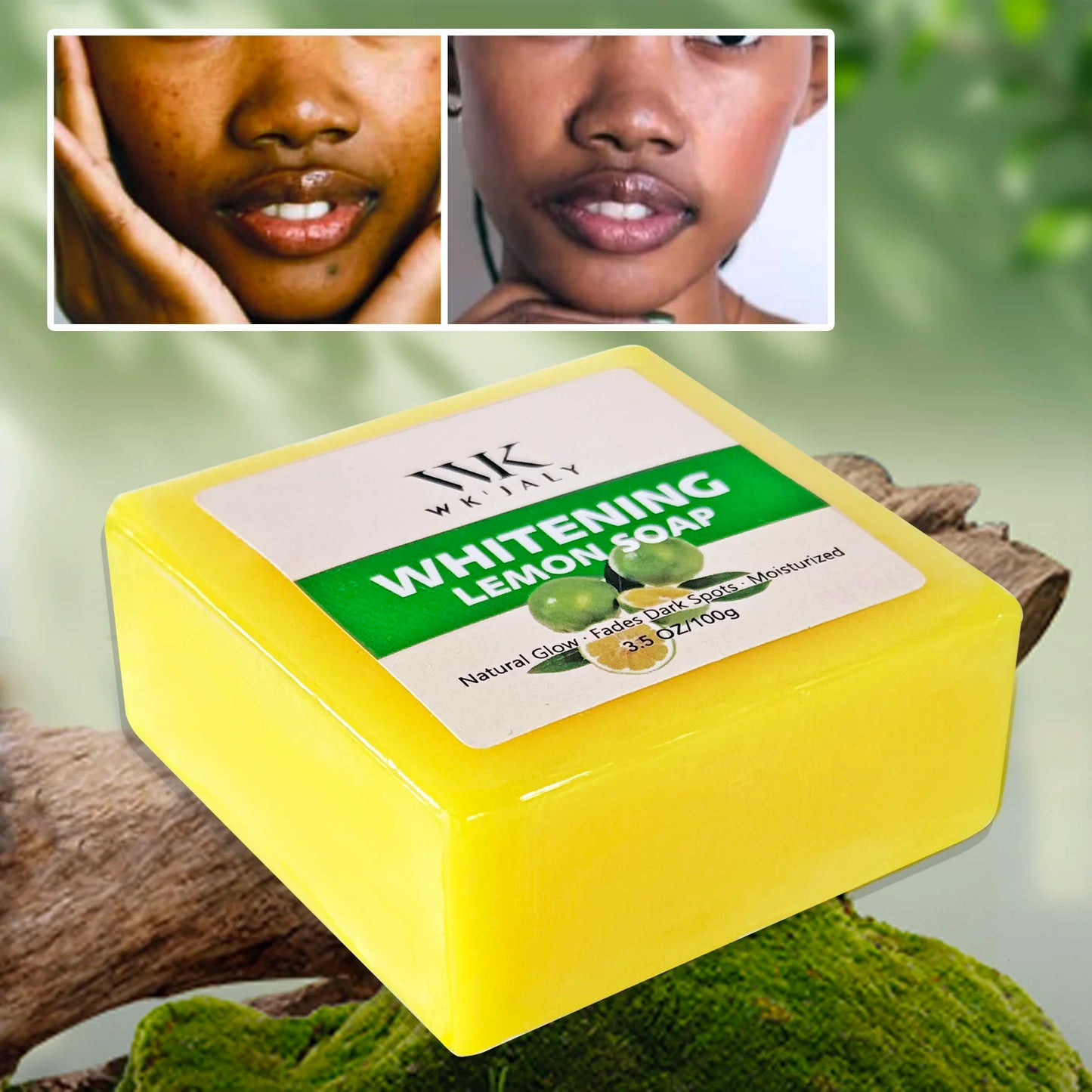WKJALY Lemon Whitening Soap For Face And Body Glow