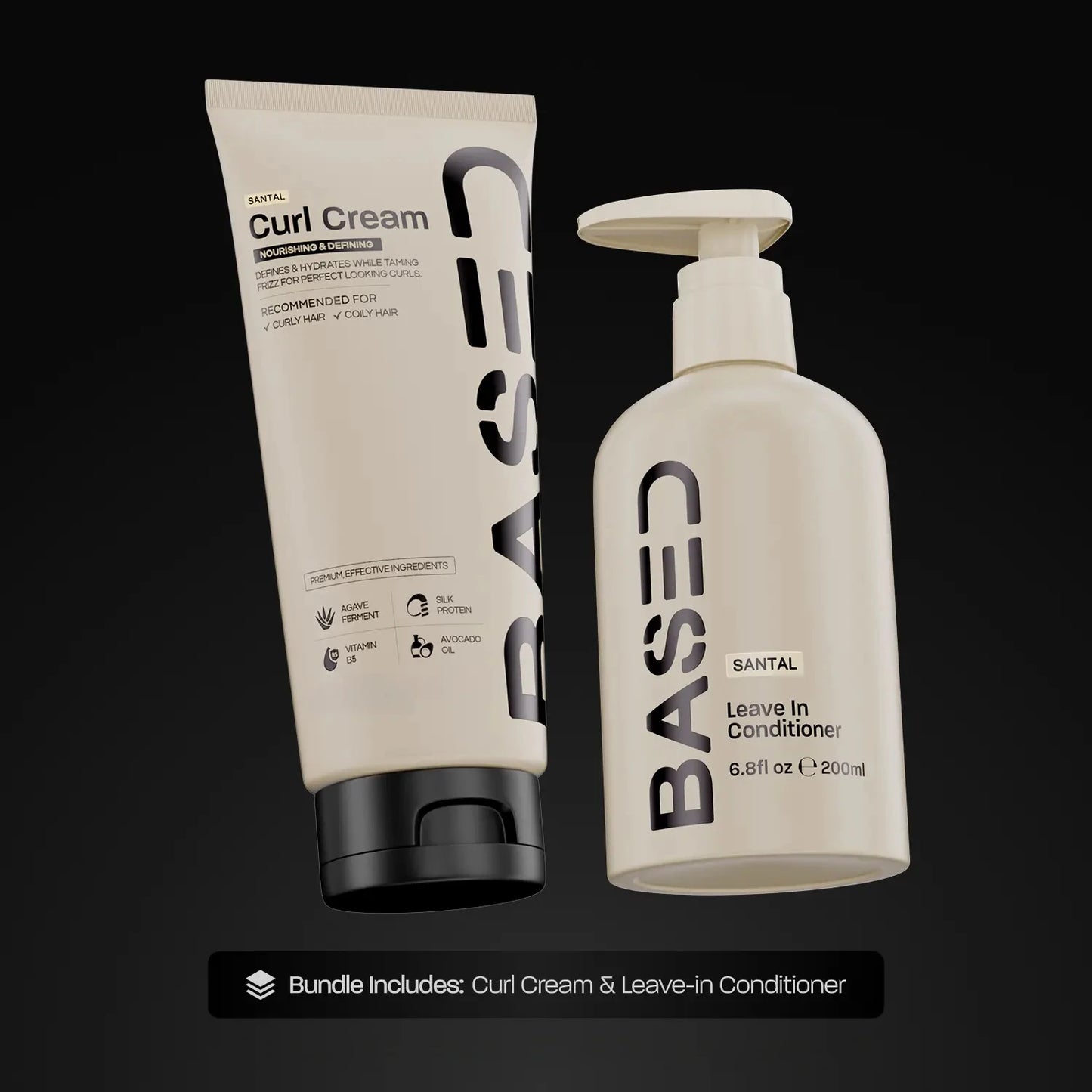 BASED CurlyLocks Duo NonToxic Curl Cream And Leave In Conditioner