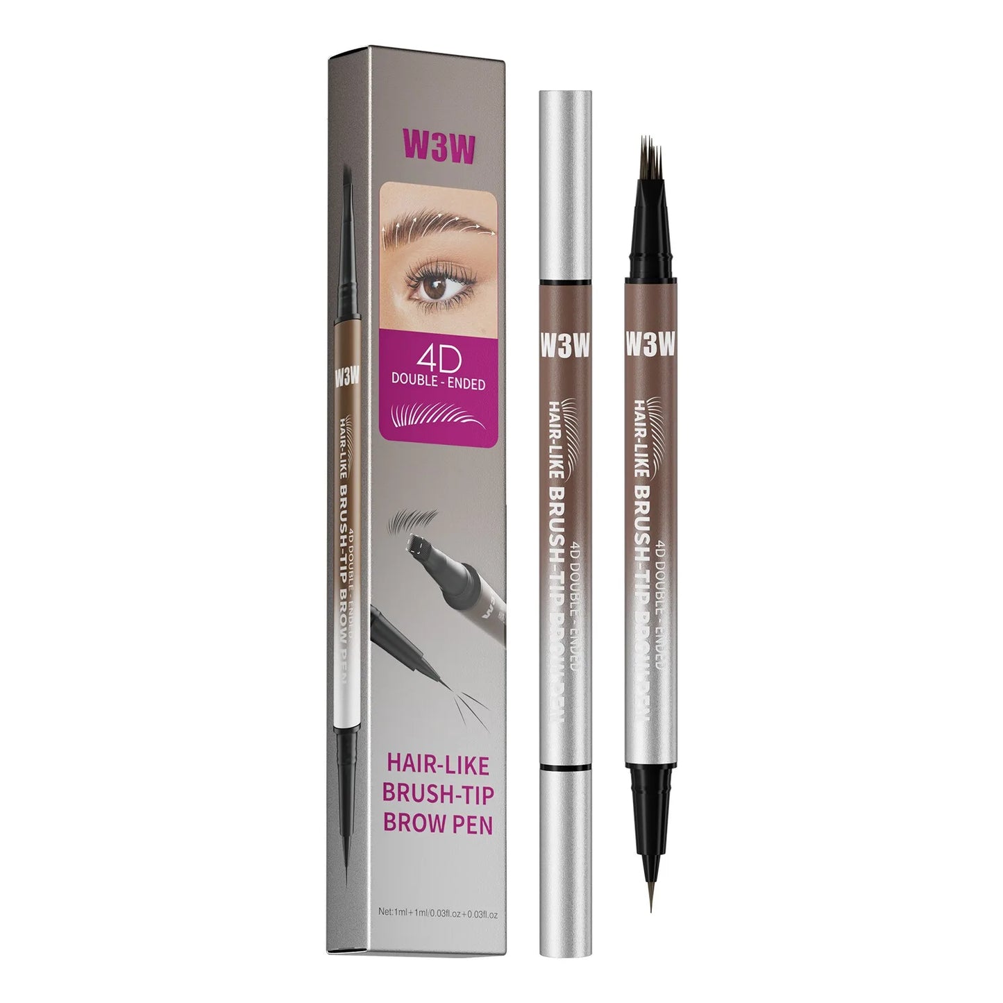 Eyebrow Pencil Dual End Angled Tip Brow Pen Waterproof
