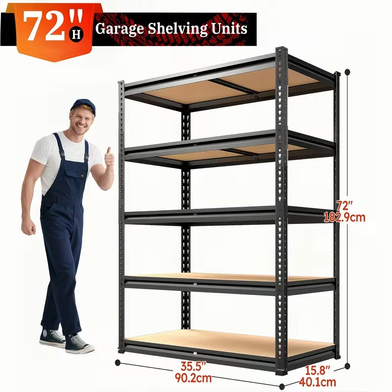 Heavy Duty Metal Storage Rack Adjustable Iron Shelving Unit