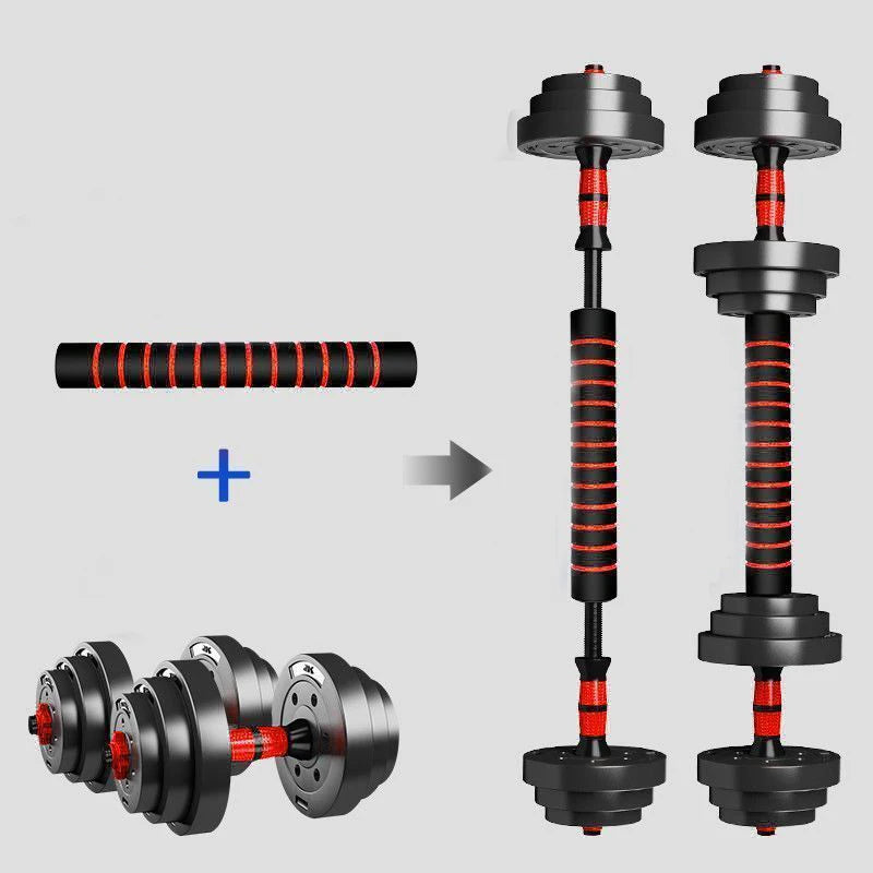 Adjustable Dumbbell And Barbell Set 5 To 44 Lbs Anti Slip Grip