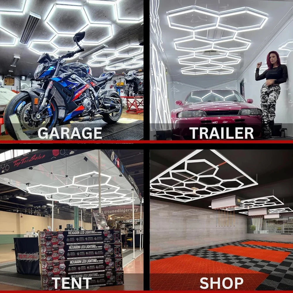 Honeycomb Hexagonal Led Tube Lighting For Garage And Workshops
