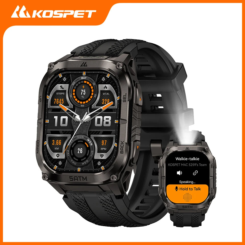 Kospe Tank M4C Rugged Smartwatch With GPS And Flashlight