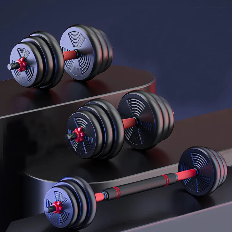 Adjustable Dumbbell And Barbell Set 5 To 44 Lbs Anti Slip Grip
