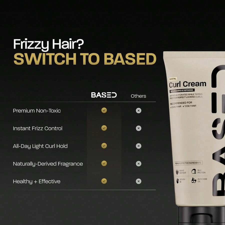 BASED CurlyLocks Duo NonToxic Curl Cream And Leave In Conditioner