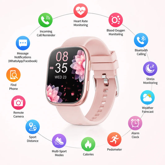 Smartwatch Bluetooth Calling Heart Rate Monitor 100 Plus Sports Modes