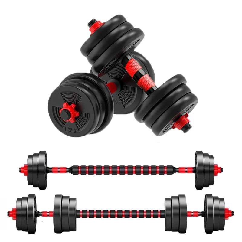 Adjustable Dumbbell And Barbell Set 5 To 44 Lbs Anti Slip Grip