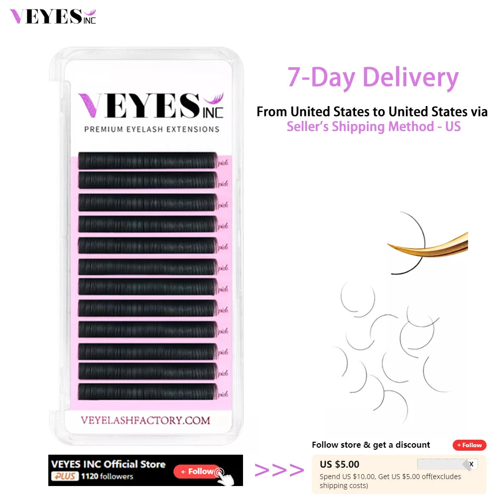 VEYES Inc Premium Individual Eyelash Extensions Matte Lashes Natural