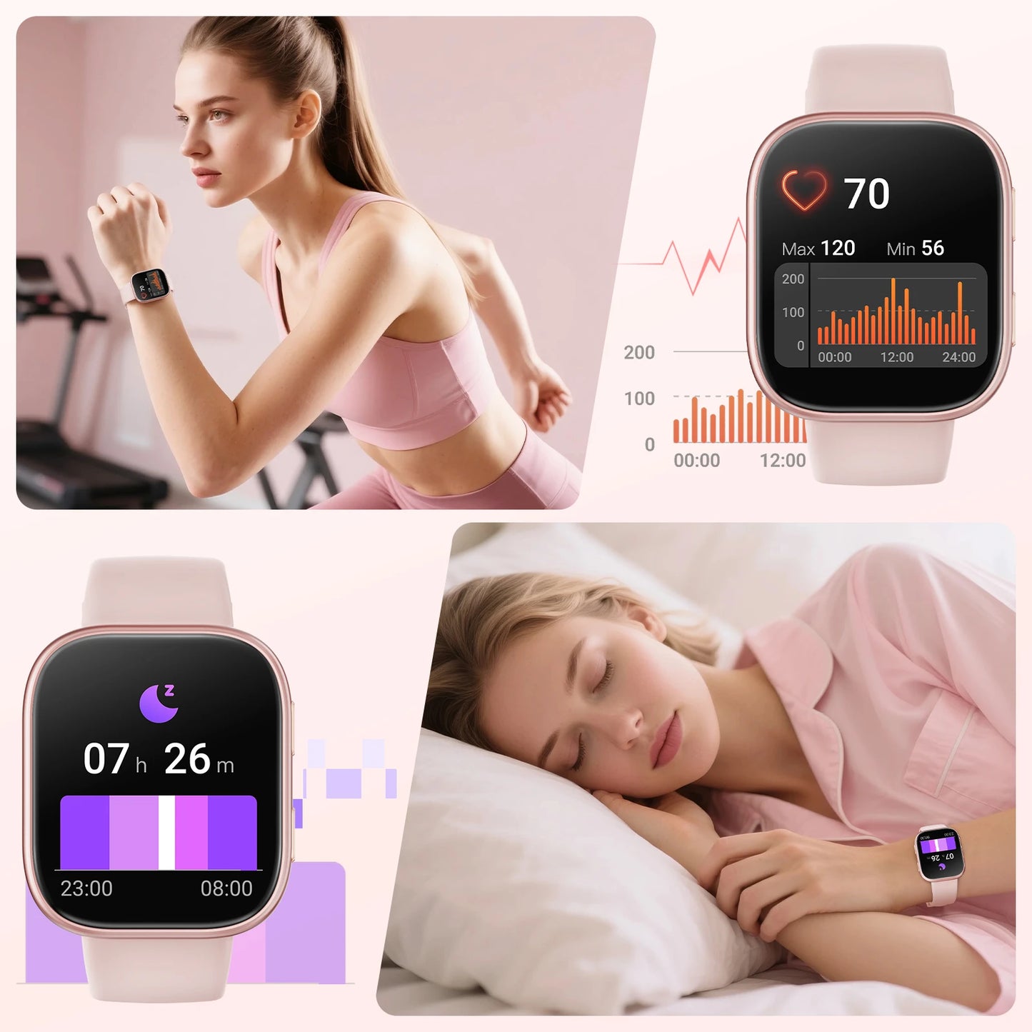Smartwatch Bluetooth Calling Heart Rate Monitor 100 Plus Sports Modes