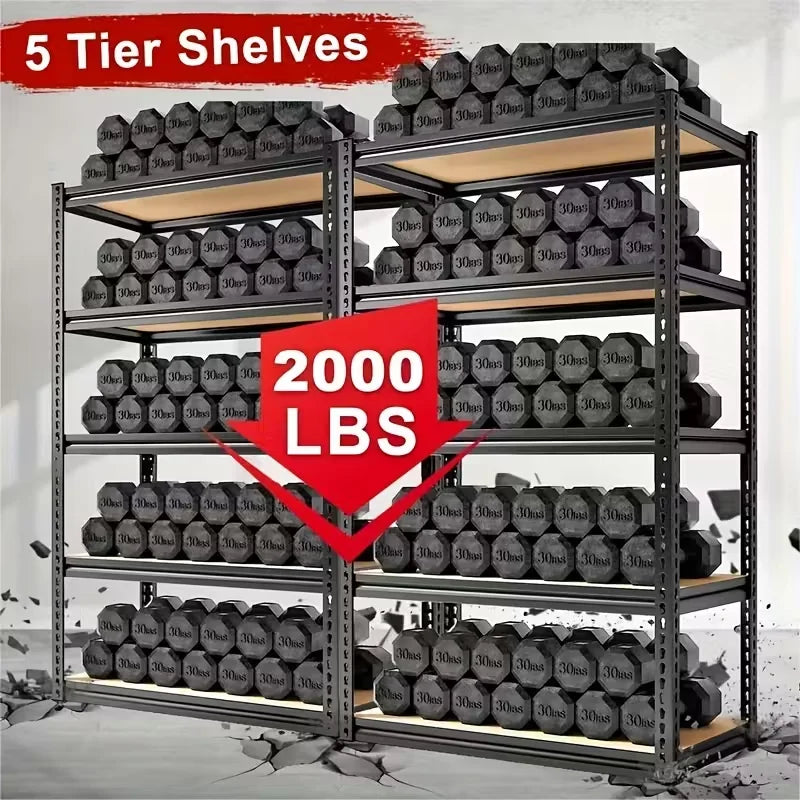 Industrial Grade Metal Storage Rack With Adjustable Shelves