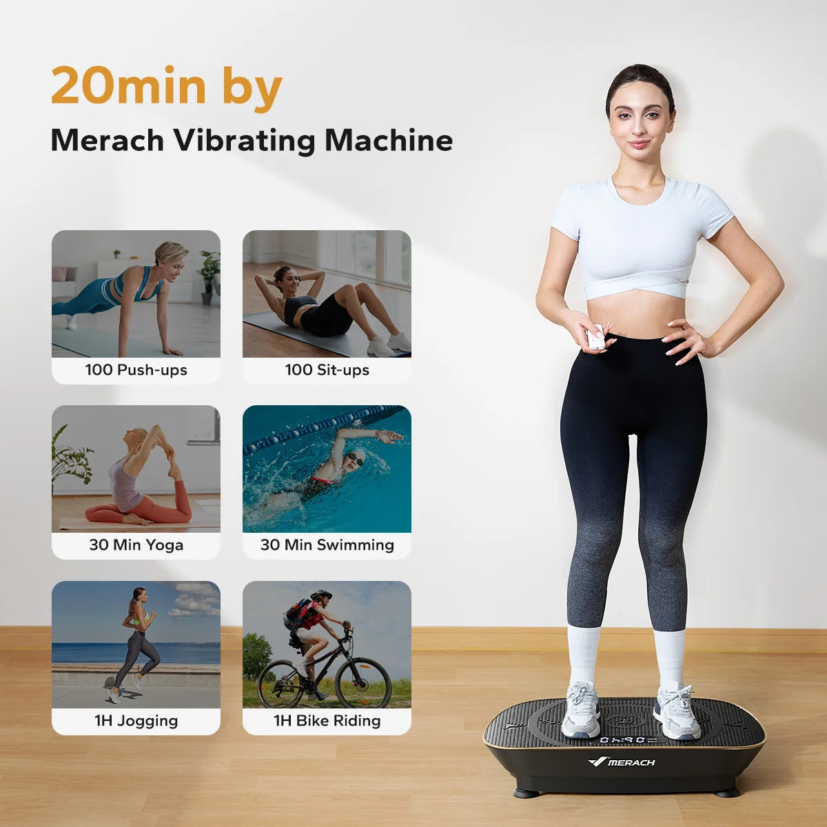 Merach Vibration Plate Exercise Machine For Whole Body Workout And Shaping
