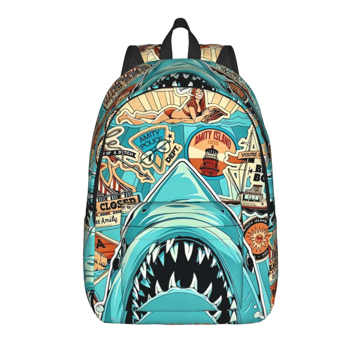 Jaw Shark Classic Film Amity Island Unisex Foldable Backpack