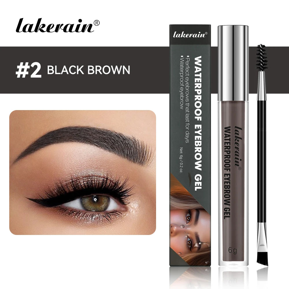 Lakerain Waterproof Eyebrow Gel Long Lasting High Pigmentation Silky Gel