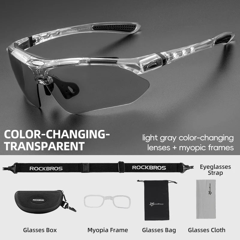 ROCKBROS Photochromic Cycling Glasses UV400 Protection Sunglasses