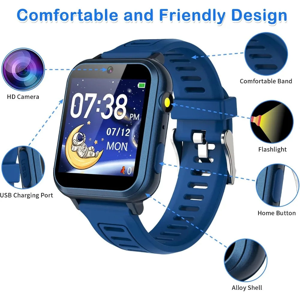 Smart Watch For Kids 3-12 With Games Alarm Touchscreen
