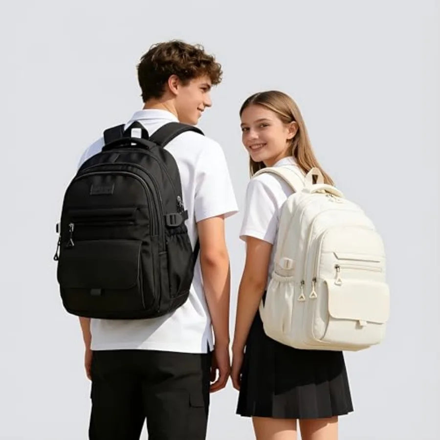 PVC School Backpack For Teens Laptop Bag Travel Solid Design