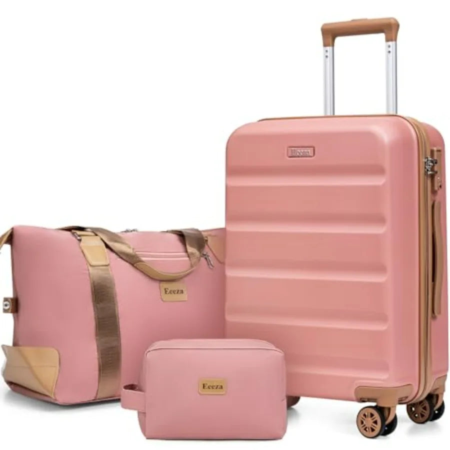 3-Piece ABS Luggage Set With Spinner Wheels And TSA Lock