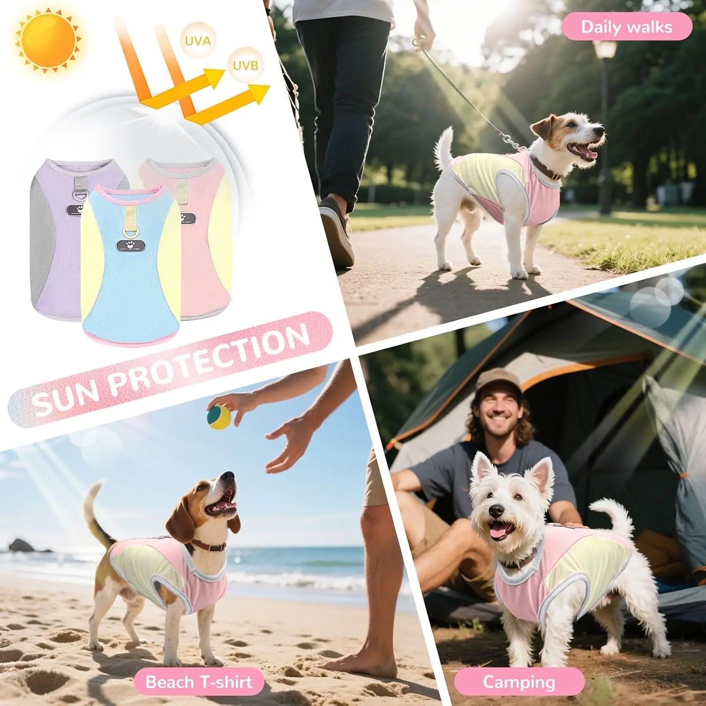 Dog Cooling Vest With SPF 30 Sun Protection D Ring