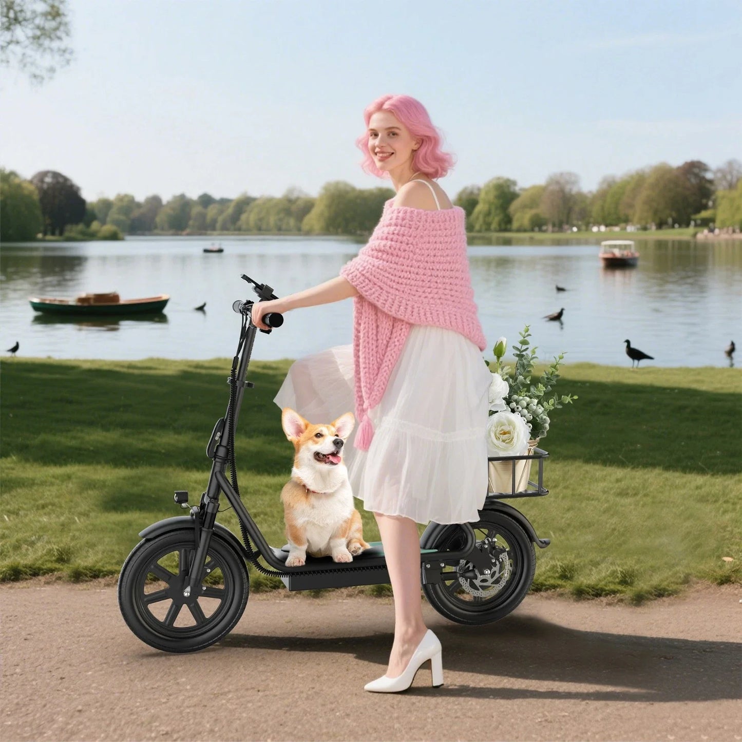AOVOPRO Electric Scooter With Seat Foldable 28 Mile Range