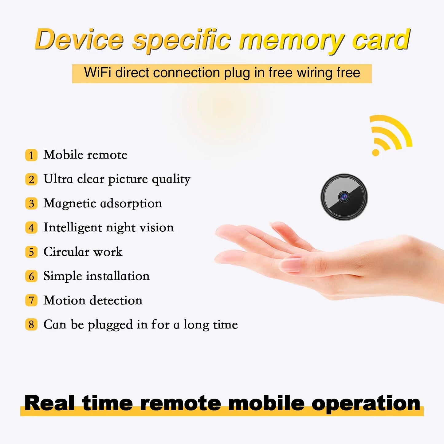 UN6 Indoor Camera With Night Vision And Motion Detection
