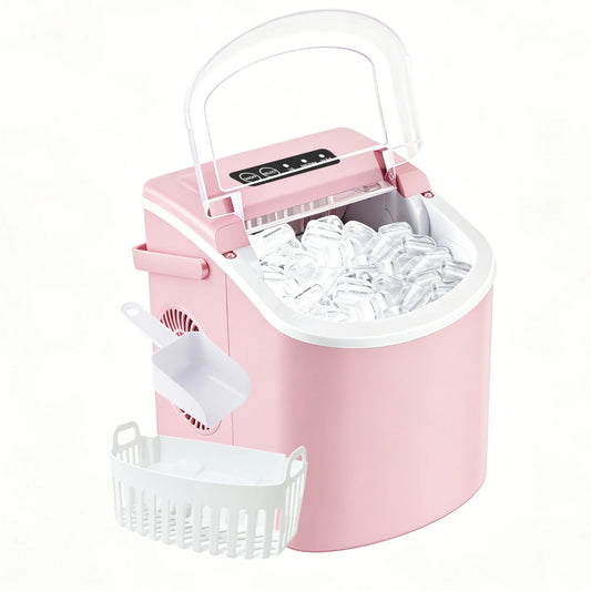 Portable Countertop Ice Maker With Handle Produces 29 Pounds Daily