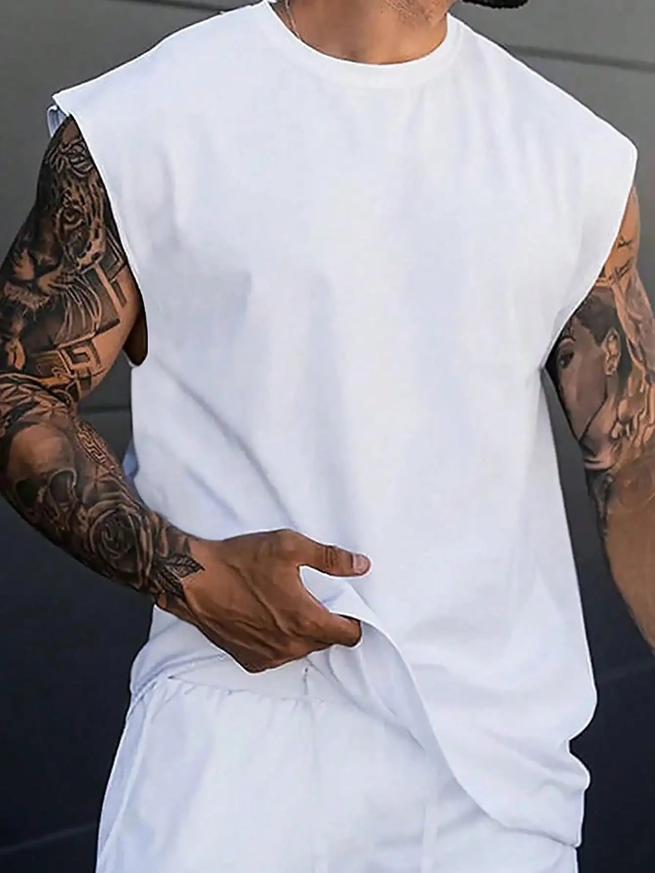 Men's Sleeveless Tank Top O Neck Casual Loose Fit Vest