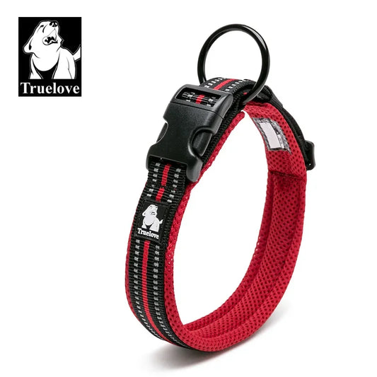 TrueLove Nylon Dog Collar Reflective Padded Adjustable Training