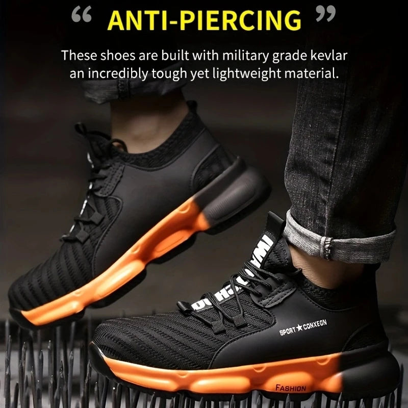 Men's Anti-Smash Puncture Resistant Breathable Safety Shoes For Work Protection