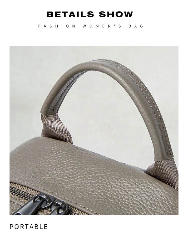 Aidrani Genuine Leather Womens Backpack Lightweight Work Travel