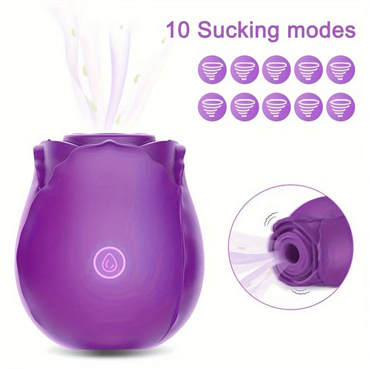 Rose Vibrator For Women Clitoral Stimulator With 10 Modes