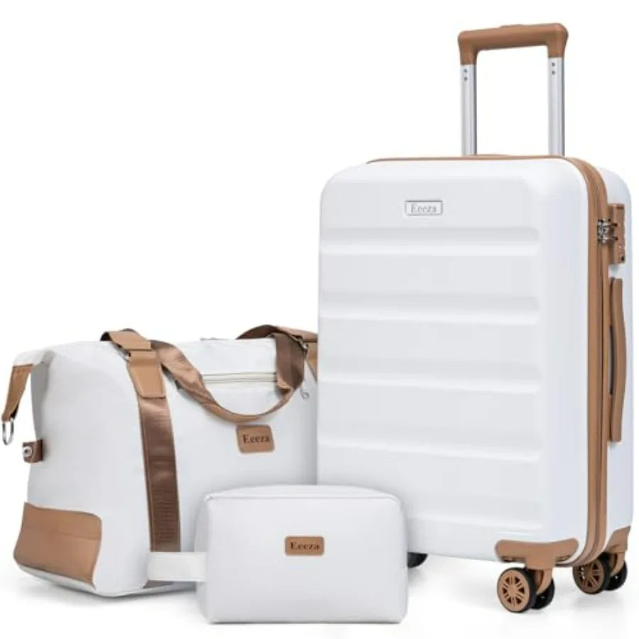3-Piece ABS Luggage Set With Spinner Wheels And TSA Lock
